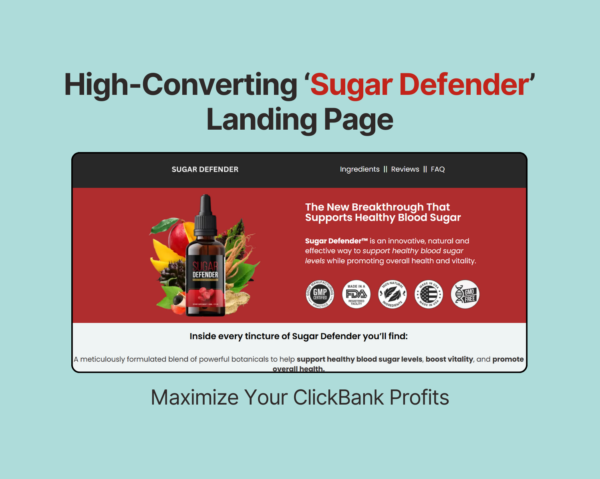 Done-for-You Sugar Defender Landing Page – Start Earning $136+ Per Sale Instantly!