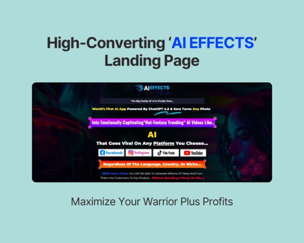 Done-for-You AI EFFECTS Software Landing Page – Start Earning Today